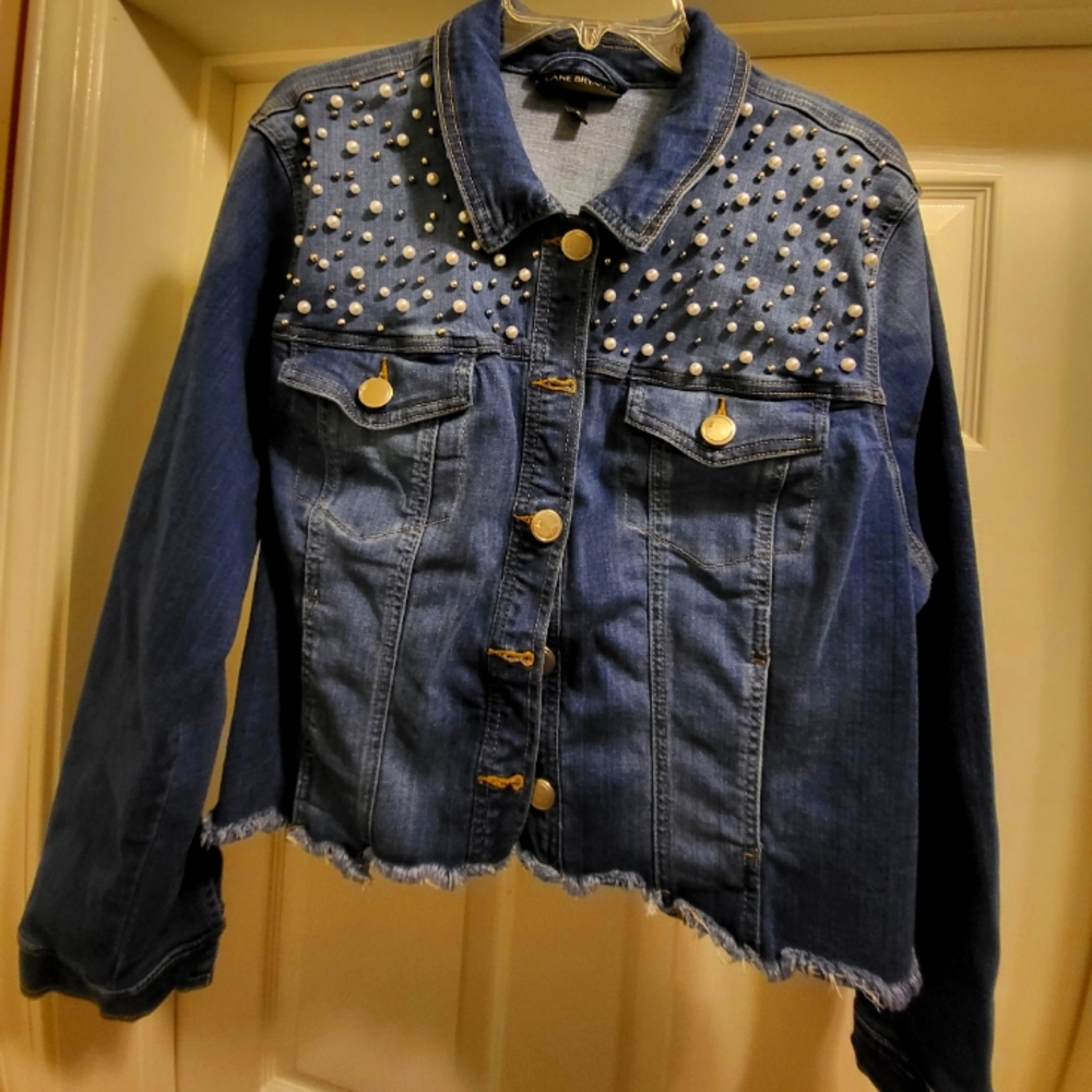 Pearl & Silver Cropped Jean Jacket